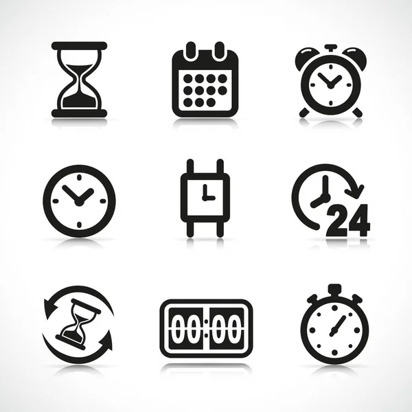 Vector Illustration Time Icons Design Set — Stock Vector