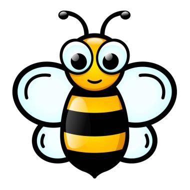 Bal arısı çizgi film tasarımının vektör çizimi