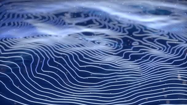 Abstract Animation Blue Line Wave Background Abstraction Full Blue Background — Stock Video