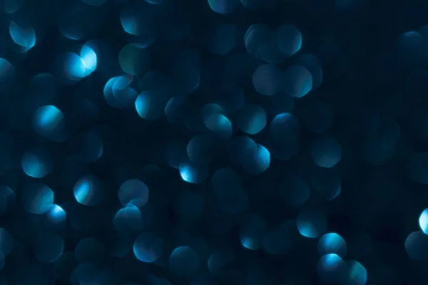 Mavi Odaklı Makro Glitter Arka Plan Kıvılcımlar Düşer Parıldar Boş — Stok fotoğraf