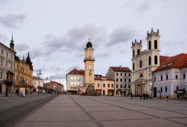 Banska Bystrica, Slovakya - 2 Şubat 2020: Slovak Ulusal Ayaklanmasının ana meydanı