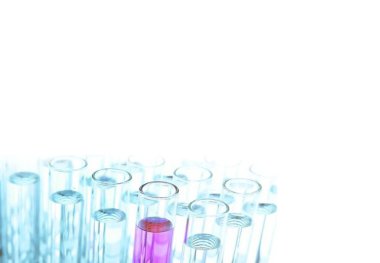 Metin için test tüpleri ve alan ile soyut tıbbi arka plan