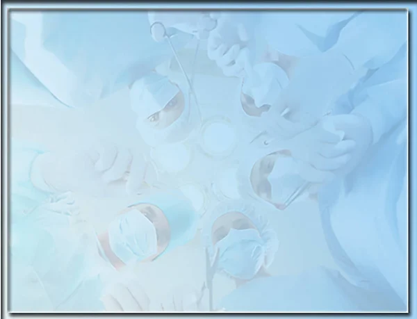 Abstract blue medical background with doctors in masks