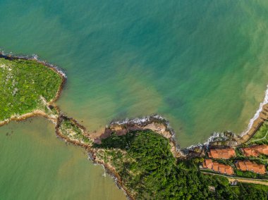 aerial drone photo View from Ponta do Pai Vitorio d in Rasa Beach, Armacao dos Buzios, Rio de Janeiro, Brazil.
