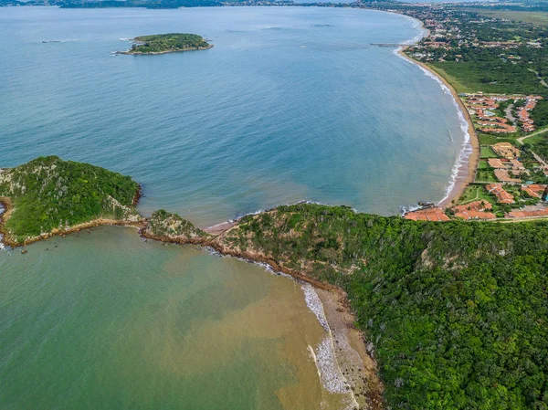 Pohled z Ponta do Pai Vitorio v Rasa Beach, Armacao dos Buzios, Rio de Janeiro, Brazílie. Krásná příroda — Stock fotografie