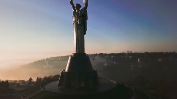 2018 Kiev Oekraïne Meest Populaire Toeristische Plaatsen Het Motherland Monument — Stockvideo