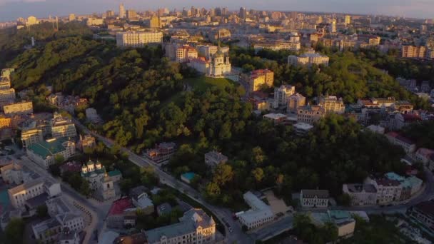 Andriyivsky Descent Andrew Churchin Kiev Kiev Stad Hoofdstad Van Oekraïne — Stockvideo