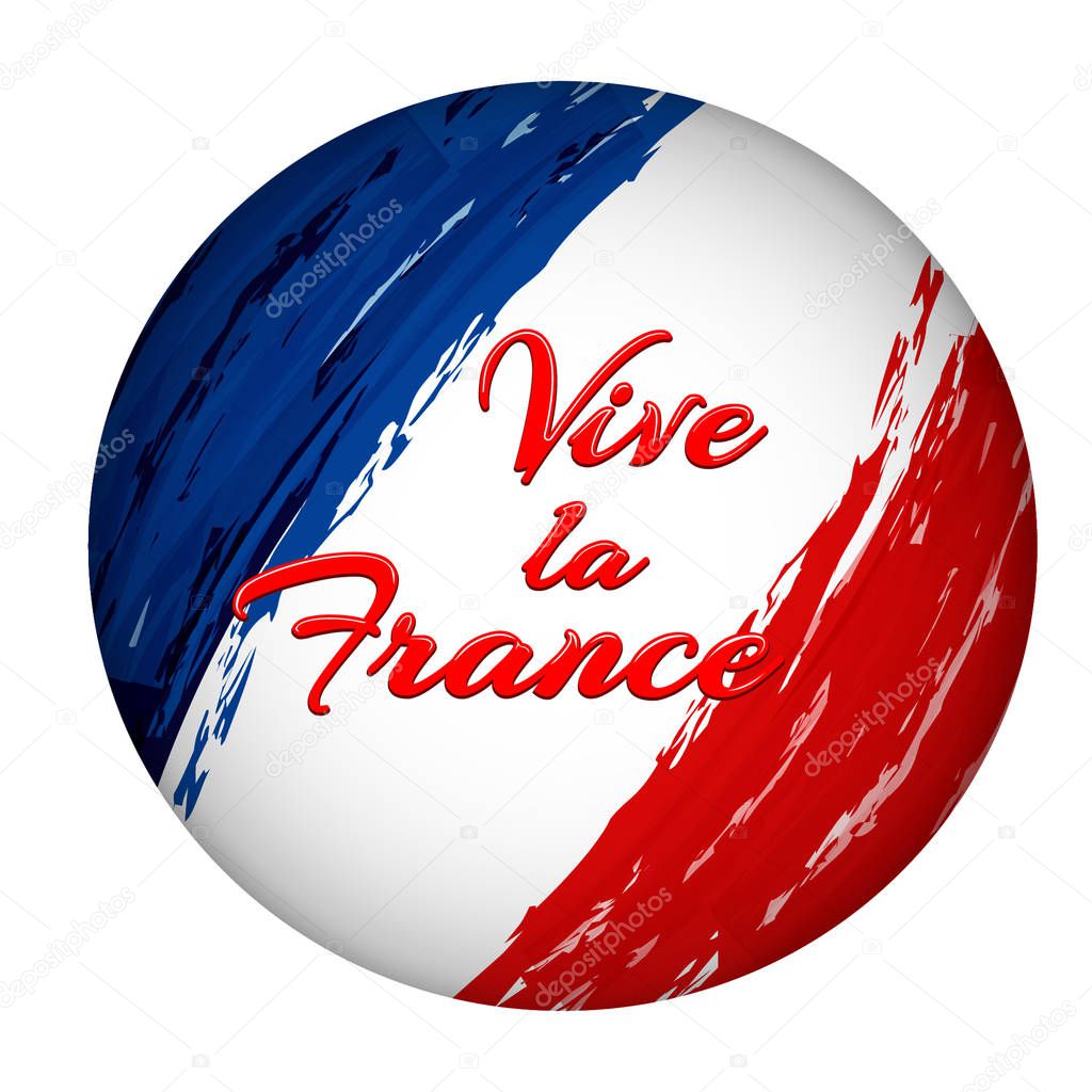 The National Flag Of France Blue White And Red Stripes Grunge Texture Viva La France Patriotic Watercolor Background Of The Flag Of France On Independence Day And Bastille Day Vector Circle