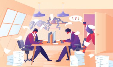 Kızgın Patron Çalışan Ofis Çalışanlarına Bağırıyor