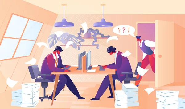 Kızgın Patron Çalışan Ofis Çalışanlarına Bağırıyor