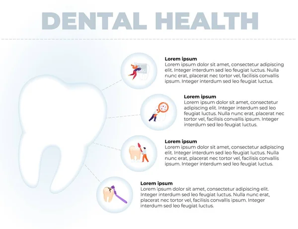 Плоский написаний стоматологічний банер здоров'я мультфільм . — стоковий вектор