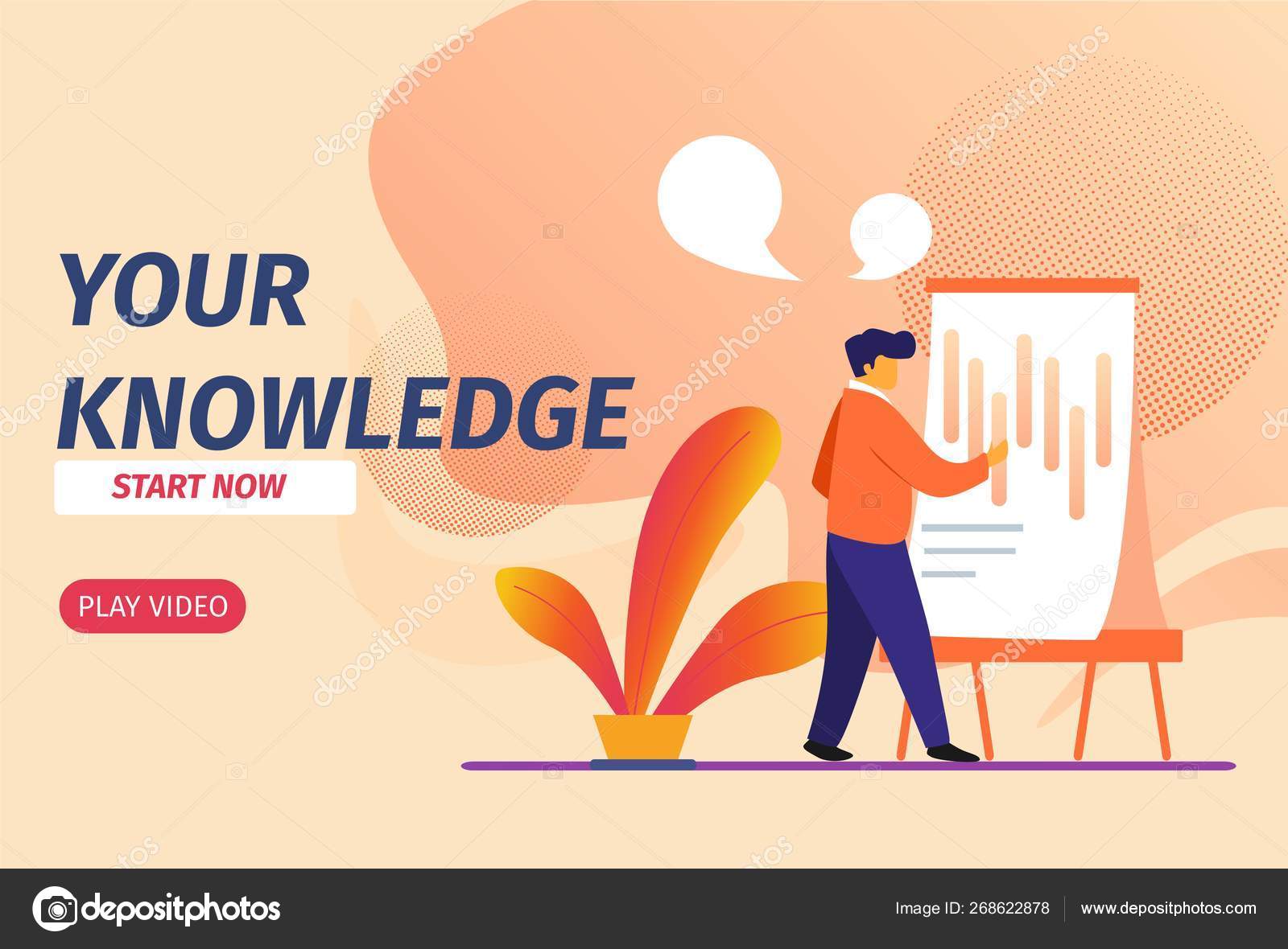 Young Man Learning Graphs on Chart Board Education Stock Vector by ...