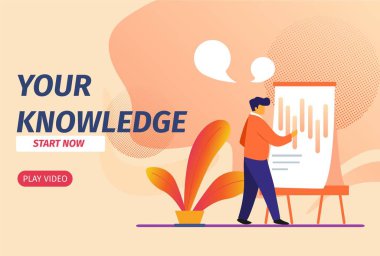 Çizelge Tahtası Eğitiminde Genç Adam Grafik Öğreniyor