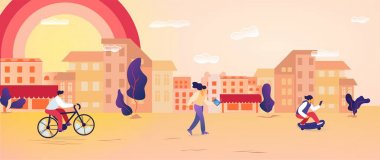 Erkek ve Kadın Karakterler Açık Havada Vakit Geçiriyor