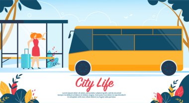 Kadın Holding bavul otobüs durağı City Life stand