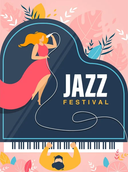 Jazz Fesztivál banner, meghívó, koncert szórólap. — Stock Vector