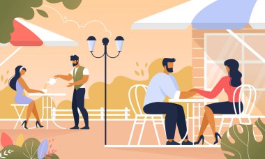 İnsanlar Yaz Cafe Açık, Relax Rahatlatıcı