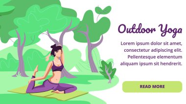 Kadın Uygulama Yoga Açık havada. Sağlıklı Yaşam Tarzı
