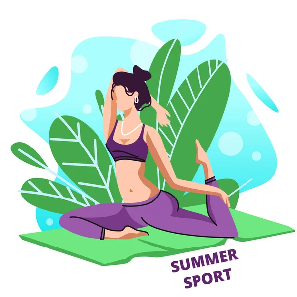 Zomer sport banner, lichamelijke activiteit, fitness — Stockvector