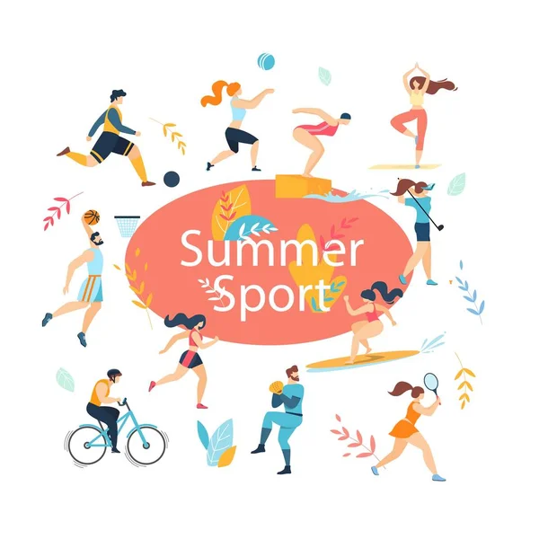 Zomer sport activiteiten set. Sportman workout — Stockvector