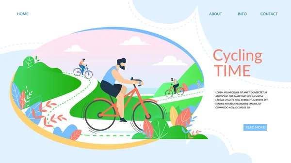 Cykeltid banner. Cykling konkurrens, idrottsmän — Stock vektor