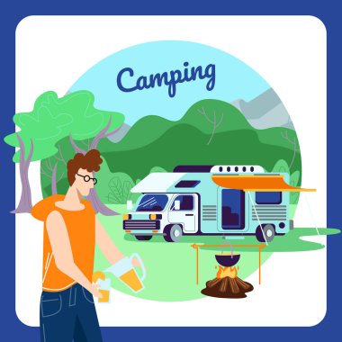 Kamp Meydanı banner, orman, turist Leisure