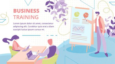 İşadamları Eğitim Kursu Düz Vektör Afişi