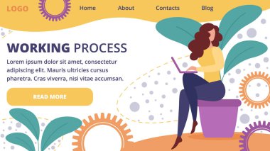 Laptop Office ile İş Kadını Çalışma Süreci