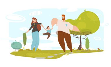 Mutlu Baba ve Anne Bahçede Oğlu ile Oynuyor