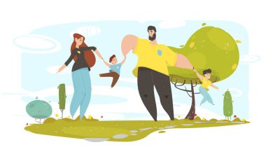 Çocuklu Mutlu Zanaat Ailesi Tarım Arazisinde Dinlendirin