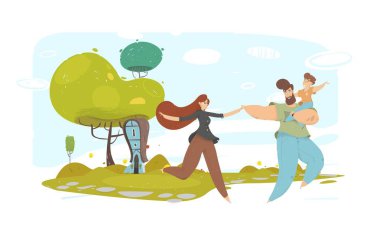 Çocuk Enjoy Rekreasyon ile Mutlu Ülke Sakinleri