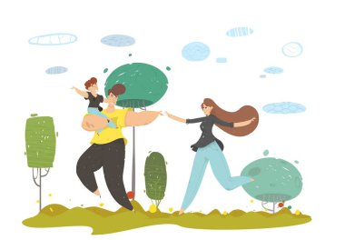 Meadow Üzerinde Çalışan Çocuk ile Happy Craft Aile