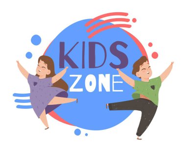 Mutlu Çocuklarla Çocuk Bölgesi Yaratıcı Afişi