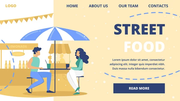 Street Food Restaurant vector website template — Stockvector