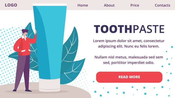 Nuevo producto de higiene oral Vector plano Sitio web — Vector de stock