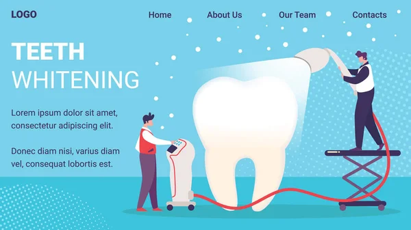 Dientes Blanqueamiento Servicio Vector Sitio Web Plantilla — Archivo Imágenes Vectoriales