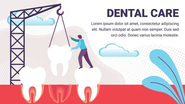 Процес видалення зубів та імплантації в гумку — стоковий вектор