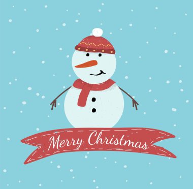 Mutlu Noeller Sevimli Gülümseyen Kardan Adam