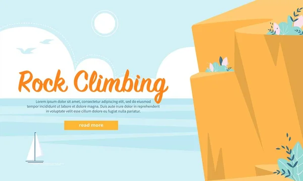 Rock Climbing Publicidade Plana Webpage Banner — Vetor de Stock