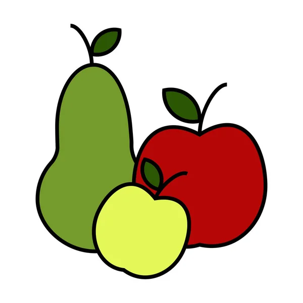 Zwei Äpfel Und Eine Birne — Stockvektor