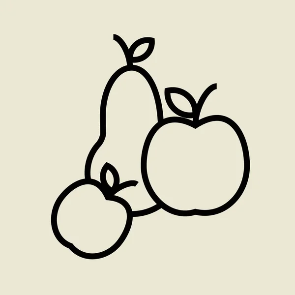Zwei Äpfel Und Eine Birne Symbol — Stockvektor