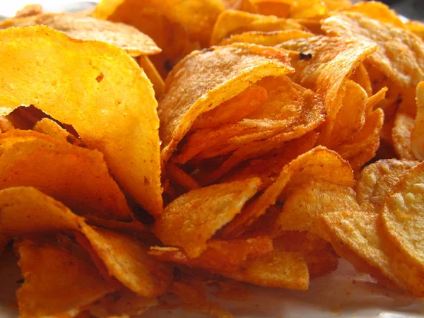 A burgonya chips élelmiszer-állag absztrakt háttér — Stock Fotó