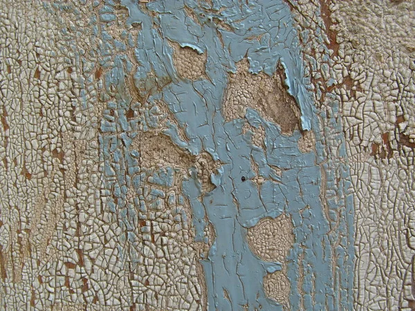 Peinture craquelée ancienne et pelée, Au fil du temps, la peinture de ton blanc épluché les vieilles planches et craquelé, texture du bois, fond, coloré, fissures dans la peinture, vintage, abstrait, grunge , — Photo