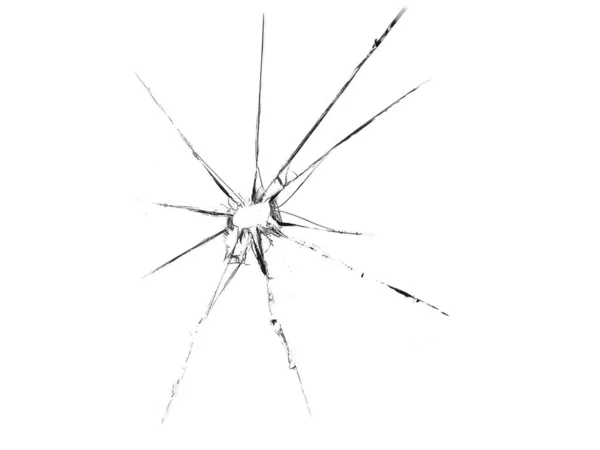 Dirk in the glass. Broken glass on a white background, texture background design object