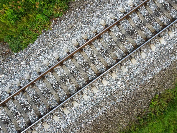 Hintergrund Mit Schotter Und Bahnlinie — Stockfoto