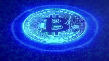 Bitcoin kavramı. Devreler ve bilgisayar veri çevrili Cryptocurrency