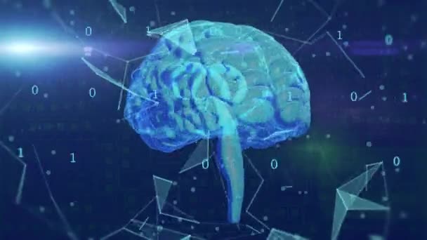 Cerebro Girando Concepto Inteligencia Artificial Con Cerebro Siendo Escaneado Mientras — Vídeo de stock