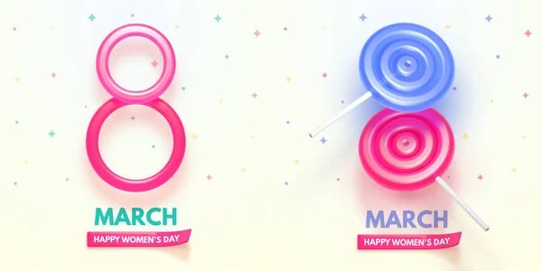 8 marca. Międzynarodowy Dzień kobiet. Szczęśliwy dzień matki. — Wektor stockowy