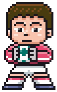 Vektör çizim karikatür futbolcu - piksel tasarım