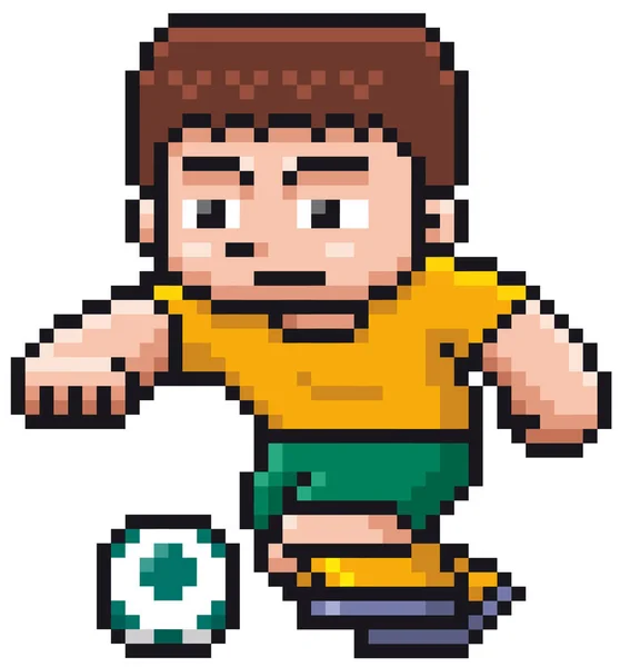 Illustration Vectorielle Lecteur Dessin Animé Soccer Pixel Design — Image vectorielle